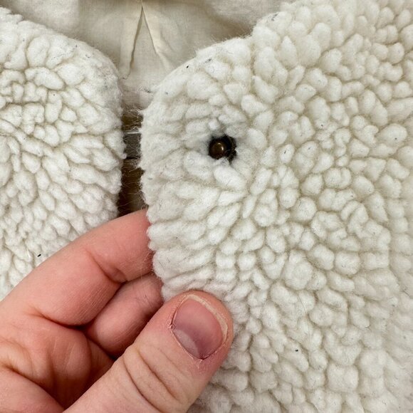 Hanna Andersson Girls Size 5 Cream Sherpa Teddy Fleece Adorable Jacket Cozy - Picture 6 of 7